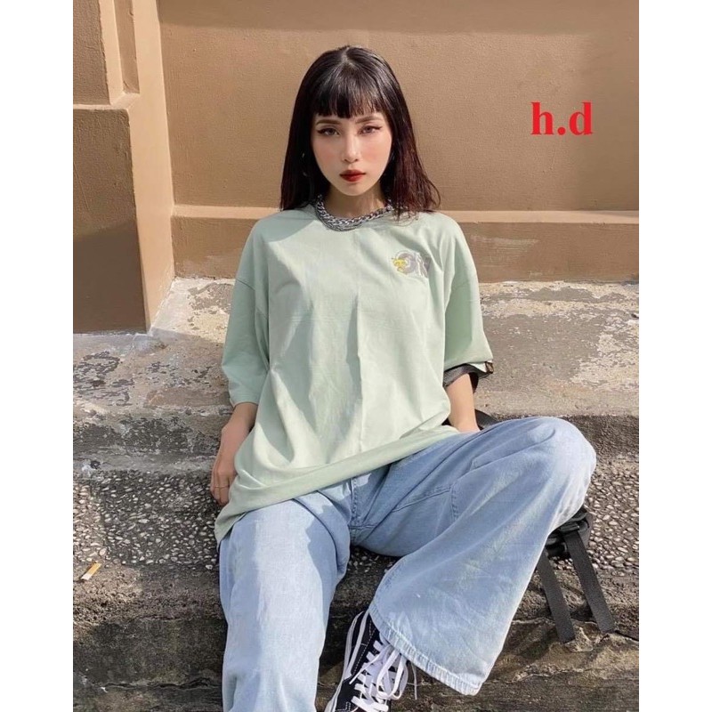 Sét áo ON phản quang+quần bò ống rộng HĐ12