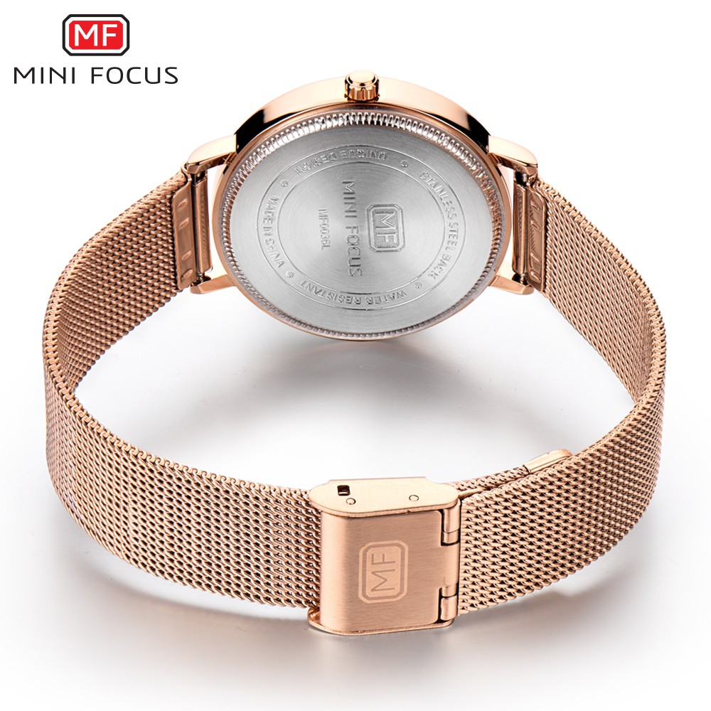Đồng Hồ Đeo Tay MINI FOCUS Chống Thấm Nước Siêu Mỏng Đính Kim Cương Giả Kiểu Nhật Bản + Hộp Đựng Thời Trang Cho Nữ