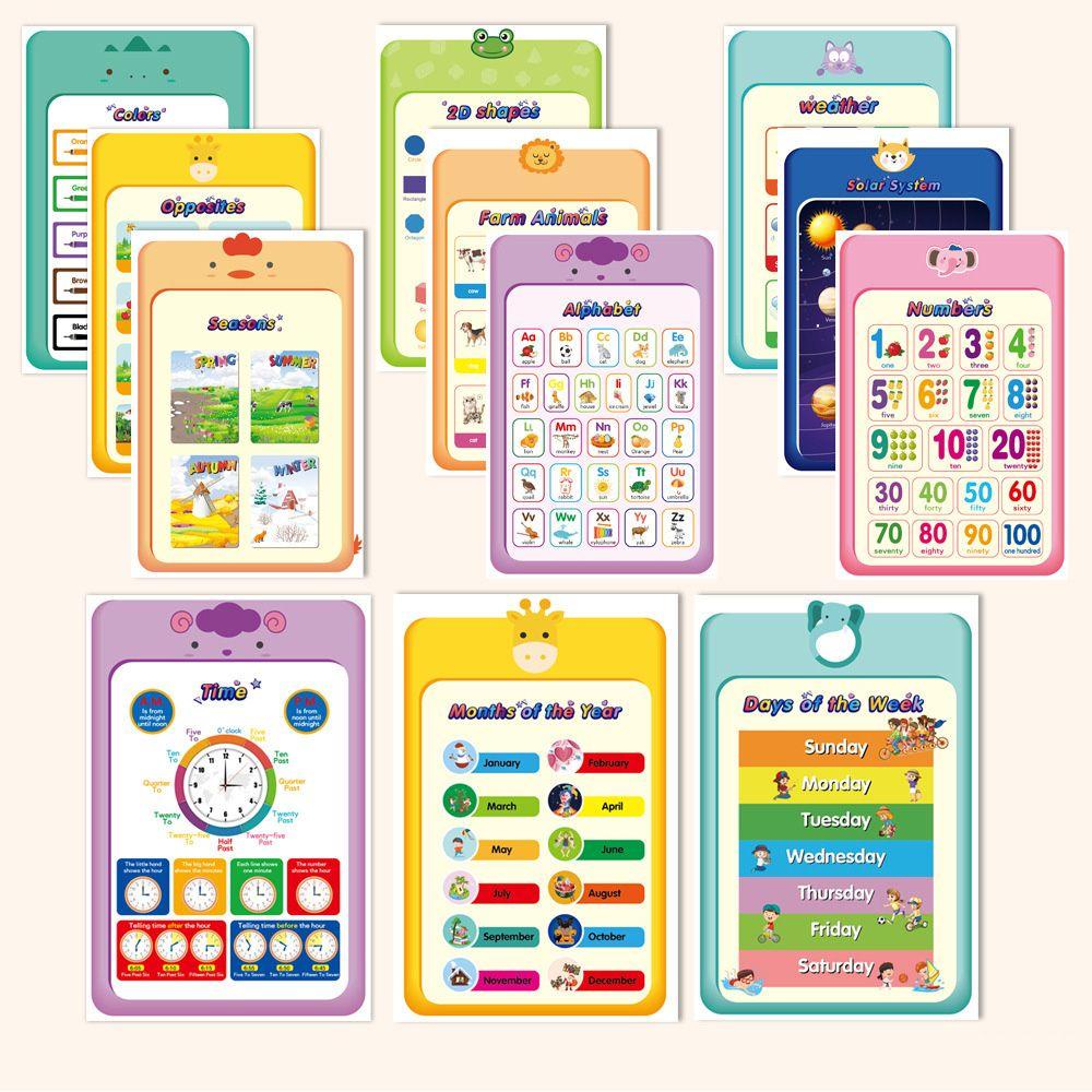 Bộ 12 Tấm Poster Bảng Đồ Chơi Giáo Dục Theo Phương Pháp Montessori Cho Bé
