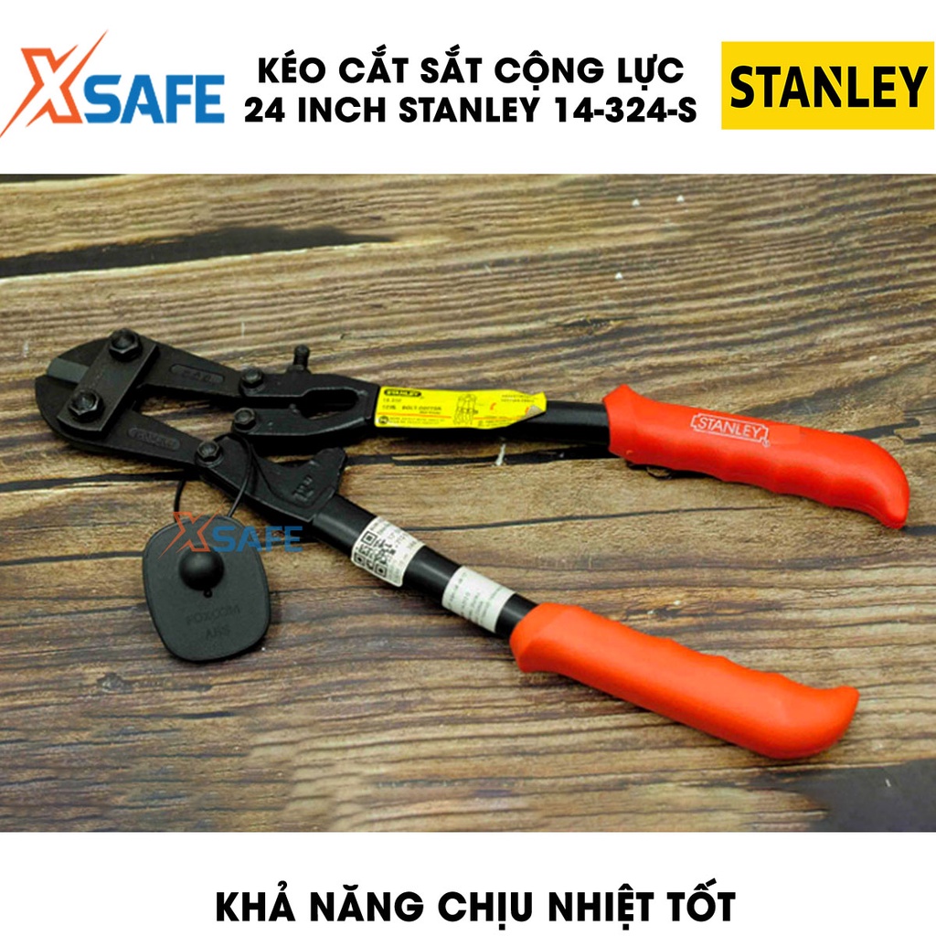 Kéo cắt sắt cộng lực STANLEY gia công từ hợp kim cứng cáp Kéo cắt sắt Stanley tay cầm bọc nhựa cao su êm ái