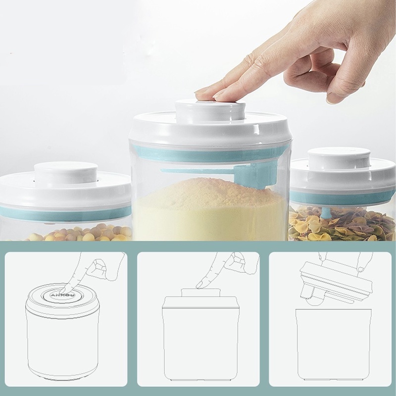 Hộp đựng sữa bột OSSAYI có muỗng đong đóng kín 2000ml tiện lợi