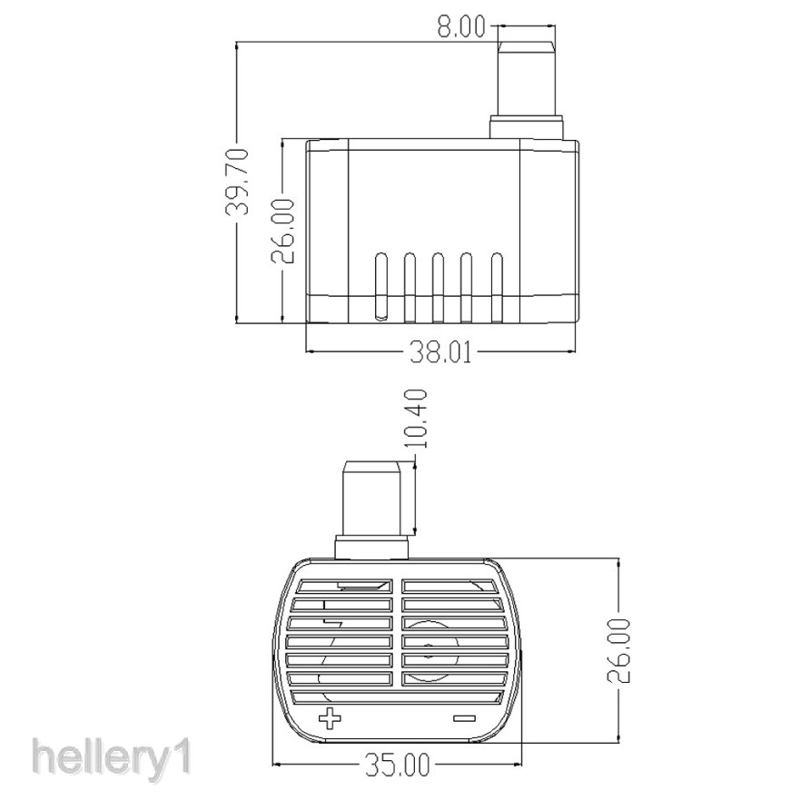 [Hellery1] Máy Bơm Nước Mini V 2.5W Với Lưới Lọc 200L / H Cho Bể Cá