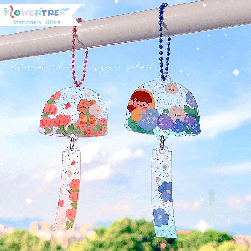 1 Móc Khóa Hình Chuông Gió Bằng Acrylic DIY