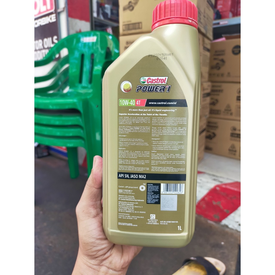 Nhớt Castrol Power 1 4T 10W40 dành cho xe số, tay côn hàng chính hãng