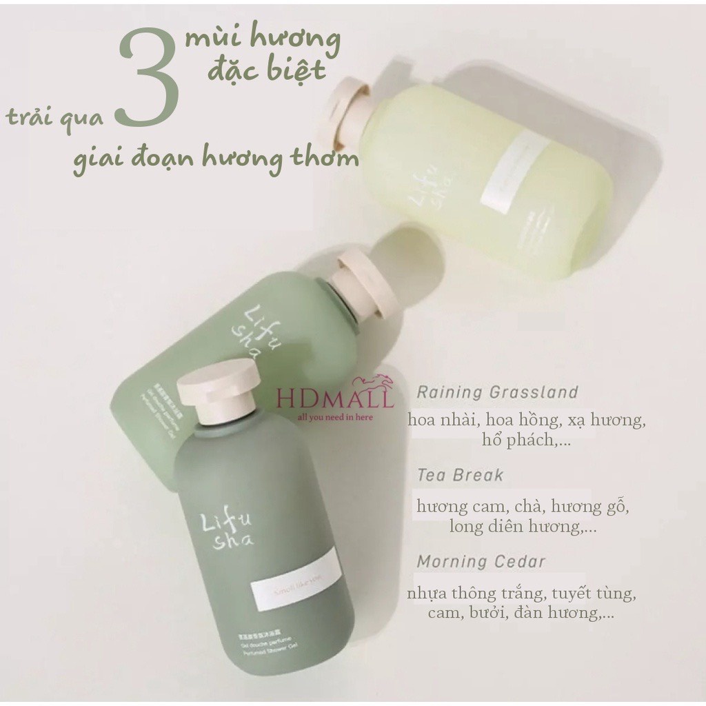 Sữa Tắm Nước Hoa Dưỡng Thể Lifusha, Mùi Hương Đặc Biệt Thư Giãn 300ml ZuzuCosmetic