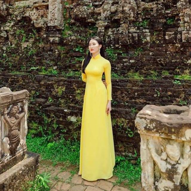 Áo dài trơn màu lụa nhật dáng truyền thống cổ cao tay dài co giãn mềm mại ÁO DÀI BẢO HIẾU.