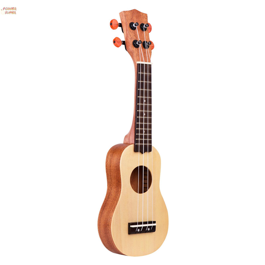 Muslady 17 Inch Mini Acoustic Ukulele Travel Portable Ukelele Uke Pocket 4-string Guitar Spruce Wood Topboard with Carry Bag