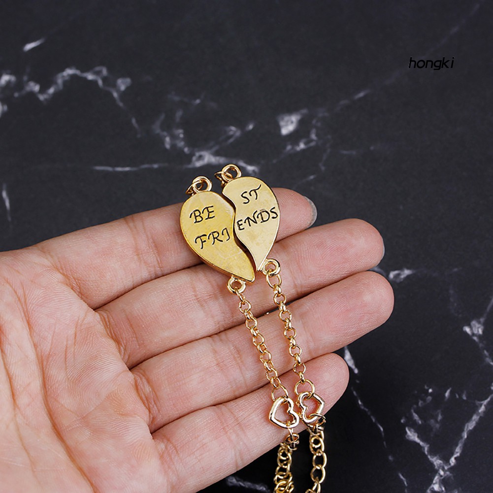 Set 2 vòng tay hình trái tim làm quà tặng cho bạn bè