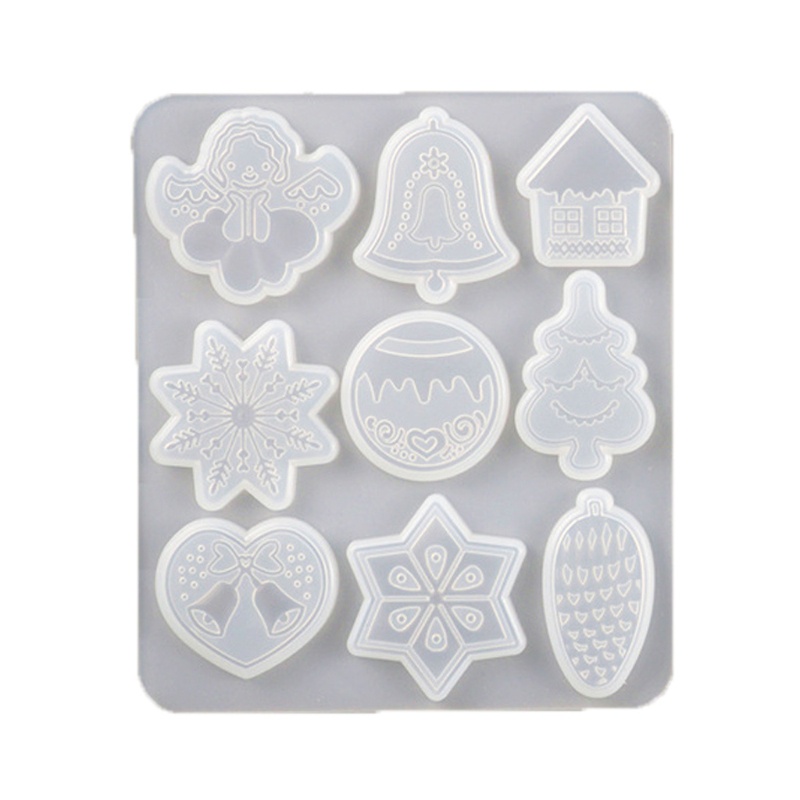 Khuôn Làm Móc Khóa Hình Cây Thông / Tuần Lộc / Bông Tuyết / Cây Thông Giáng Sinh Bằng Nhựa Resin