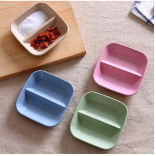 Đĩa đựng gia vị 2 ngăn bằng lúa mạch