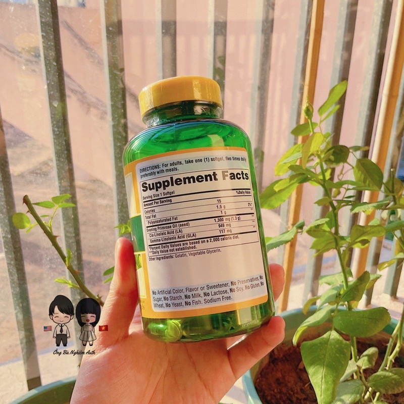 Tinh dầu hoa anh thảo Evening Primrose Oil 1300mg Puritan’s Pride