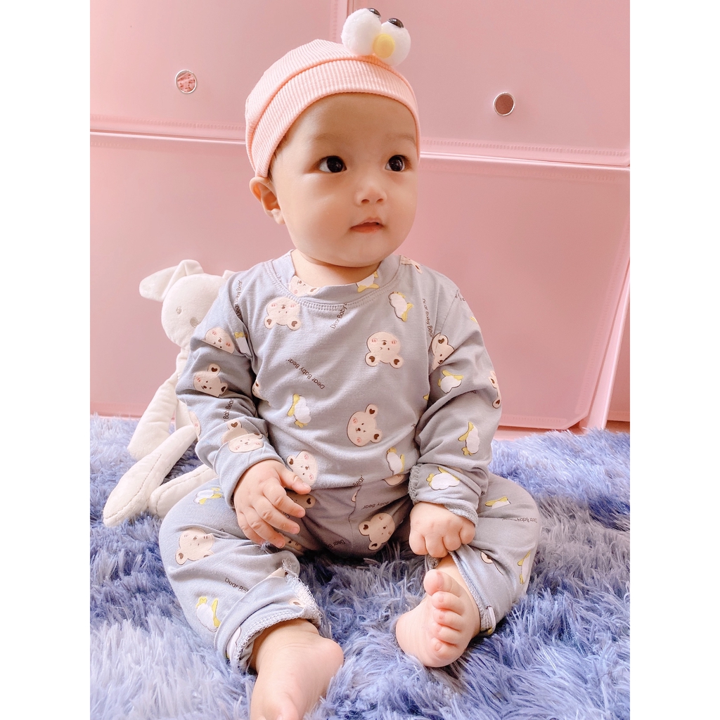 Bộ Dài In Toàn Thân Minky Mom Họa Tiết Chó Snoopy-Gấu Cho Bé ( 7-19kg) (SP001275 )
