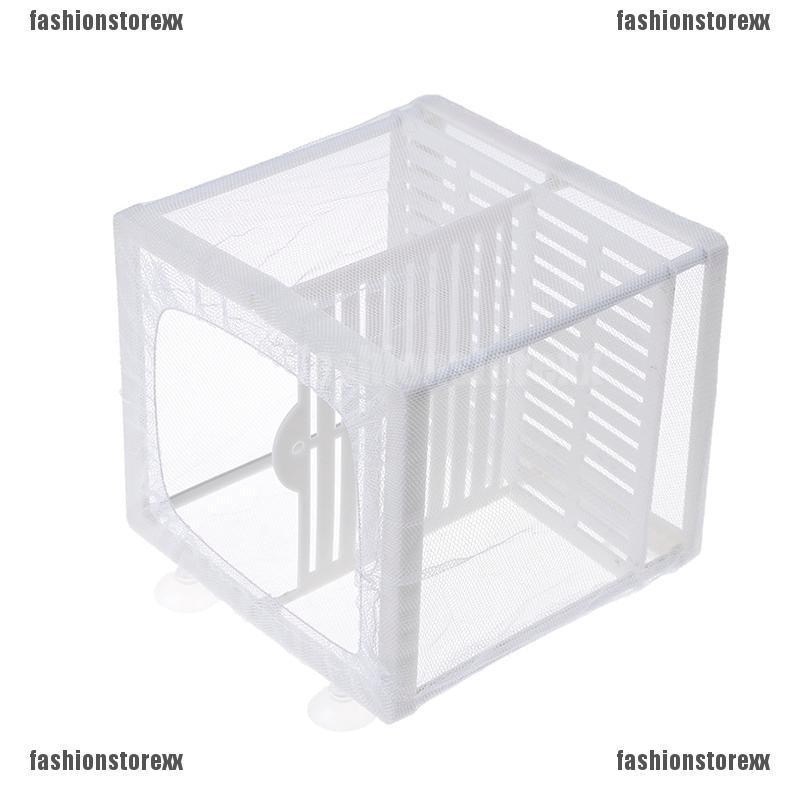 Bế ấp trứng cá làm từ lưới và nhựa kích thước 16.5cm x 14.5cm x 15cm kèm 4 đồ hút kính tiện dụng