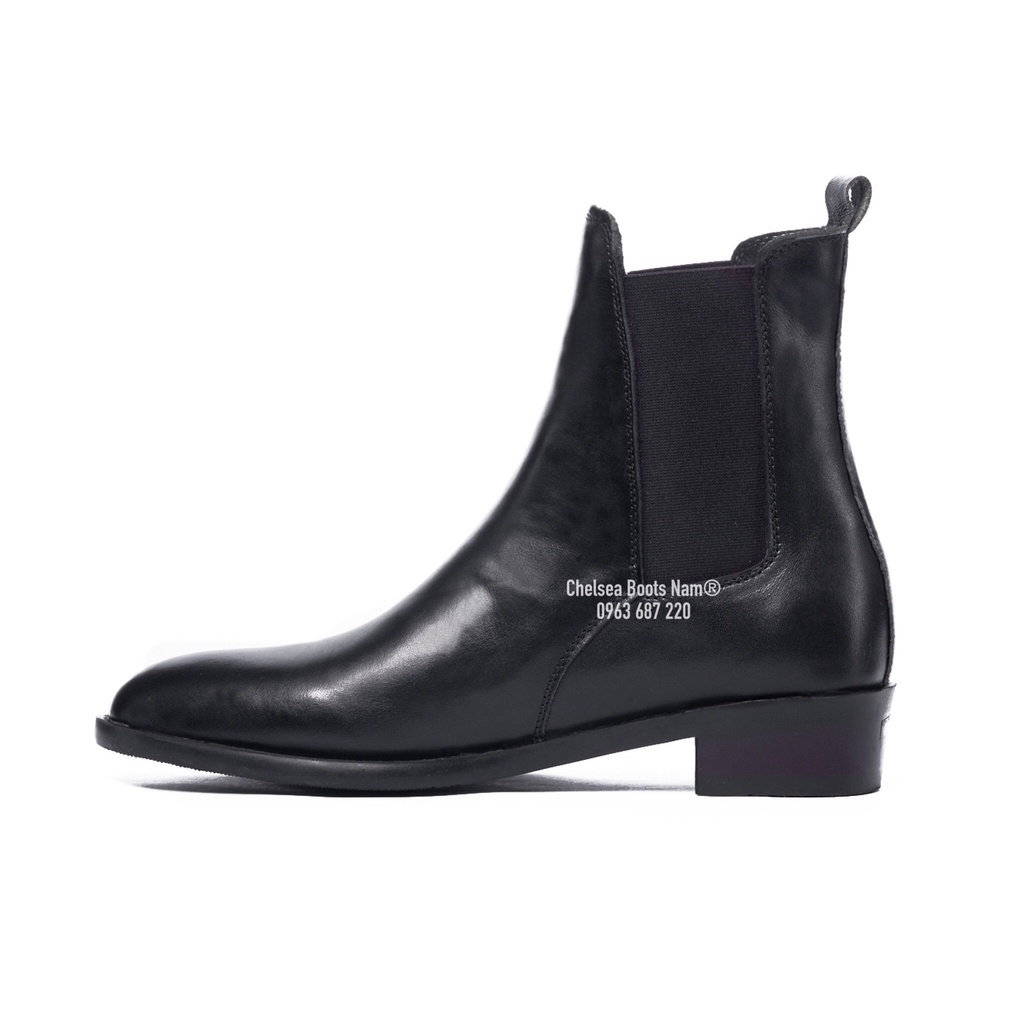 [Mã 2712FASHIONSALE giảm 12% đơn 99K] ( Chun thẳng ) Giày Bốt Nam, 4cm Heels Chelsea Boots Da Bò Classic