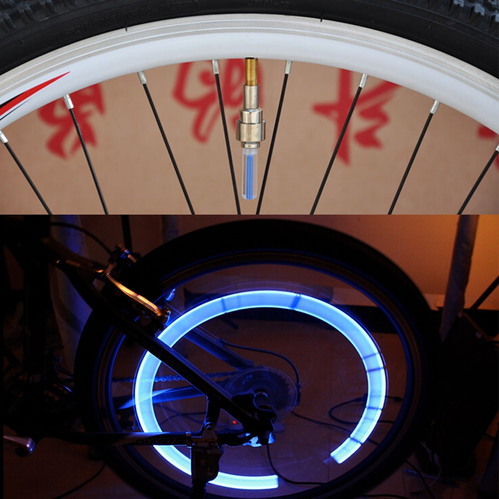 1 Cặp Đèn LED Neon Gắn Nắp Van Xe Đạp Leo Núi