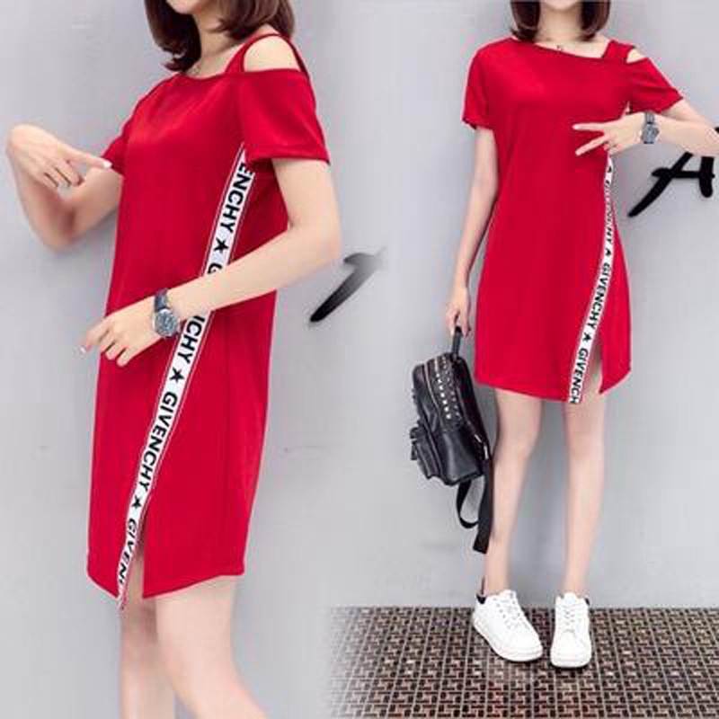 Đầm Chữ A Tay Ngắn Dáng Rộng Hở Vai Phong Cách Hàn Quốc Thời Trang Mới Cho Nữ | BigBuy360 - bigbuy360.vn