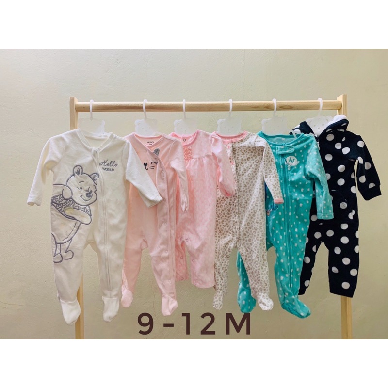 Bộ bodysuit nỉ bông/ nỉ nhung xuất dư cho bé sơ sinh đến 36m