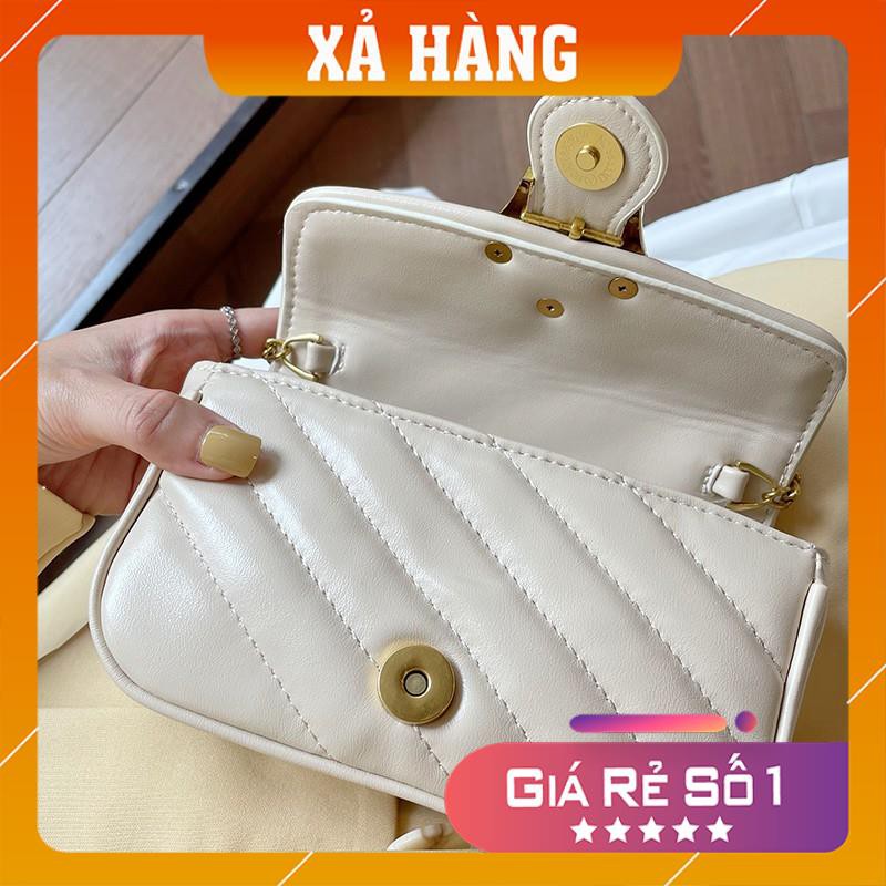 Túi Xách Nữ, Túi kẹp nách kiêm đeo chéo phối khóa cổ điển 2021 - [Hàng QC Đẹp]