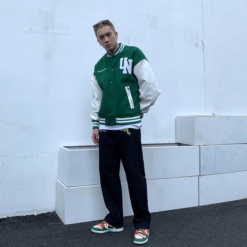 Áo Khoác Bóng Chày Thêu Hình Đại Bàng Phong Cách Hip Hop Cho Nam