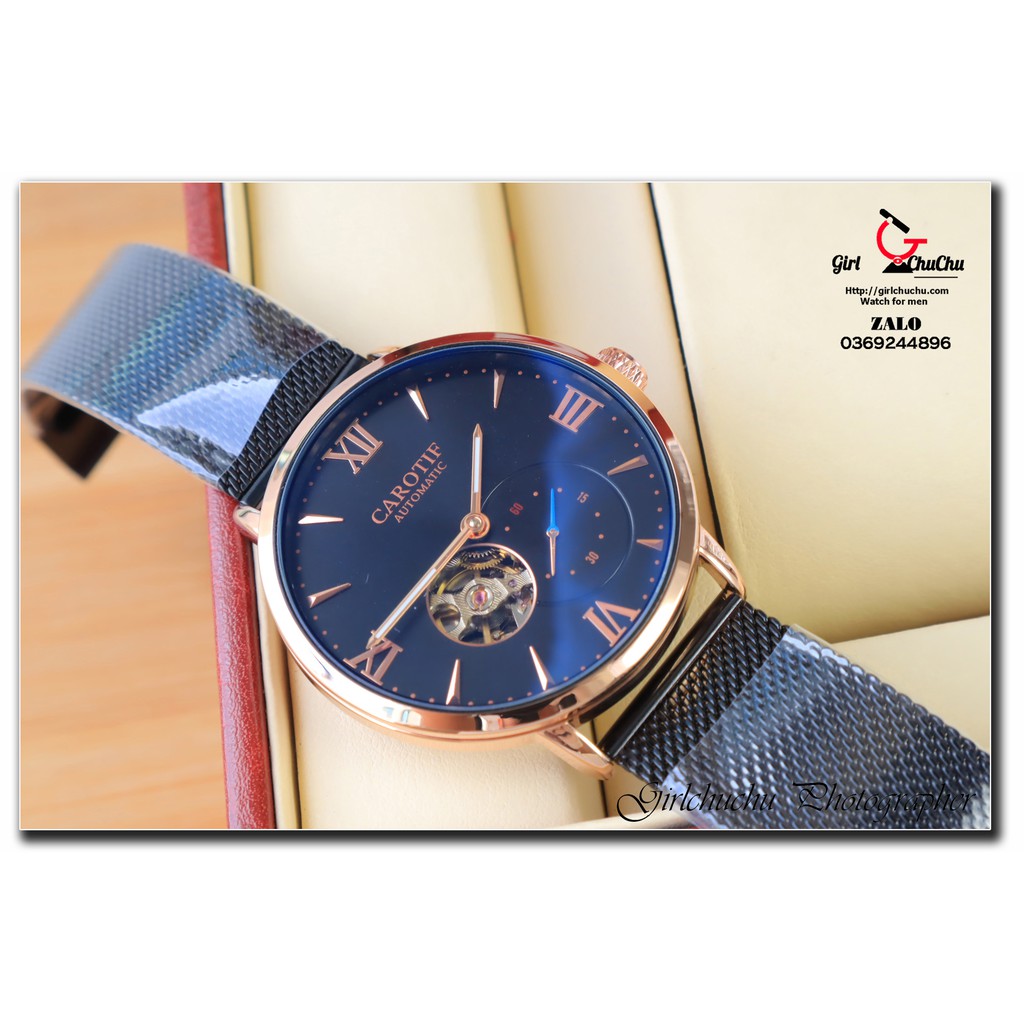 Đồng hồ nam Carotif cơ tự động mẫu mới 2021 với dáng sang trọng, phong cách doanh nhân thành đạt