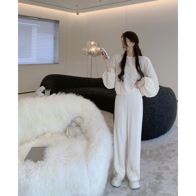 Set áo dũi kèm quần dập gân nổi | BigBuy360 - bigbuy360.vn