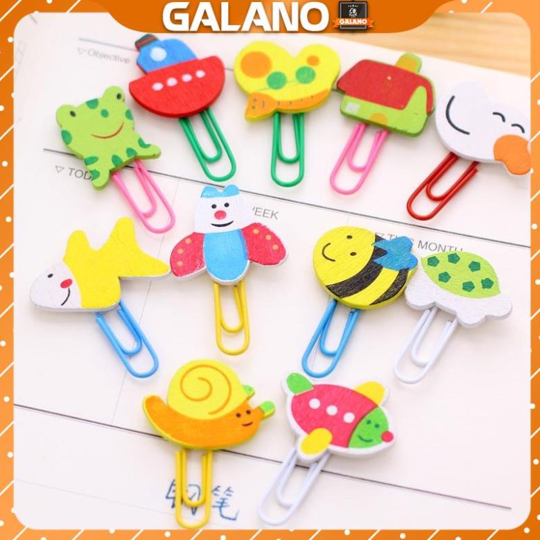 Kẹp giấy hoạt hình GALANO kim kẹp giấy kiêm bookmark sổ họa tiết hoạt hình đáng yêu nhiều màu SC-001425