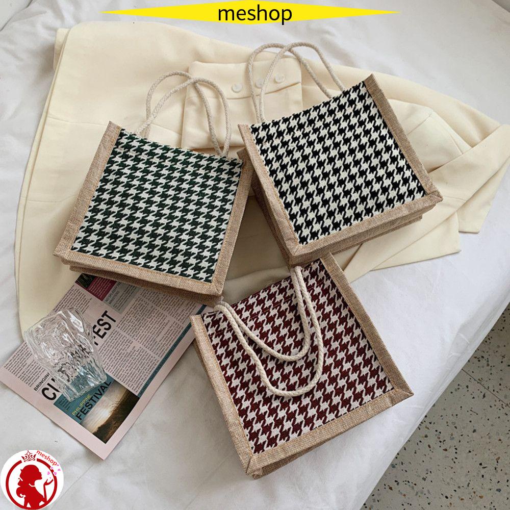 Túi Tote Đeo Vai Bằng Vải Bố Chống Thấm Nước Họa Tiết Kẻ Sọc Sức Chứa Lớn Sang Trọng