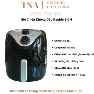 NỒI CHIÊN KHÔNG DẦU RAPIDO 5L CƠ RAF5.0M-1500W