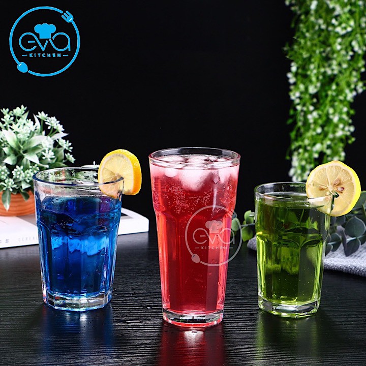Set 12 Ly Thuỷ Tinh 8 Góc Gồm 6 Ly Uống Sinh Tố 410 Ml Và 6 Uống Trà Đá 280 Ml