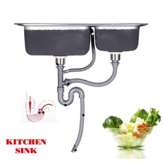 Bộ xi phông thoát chậu rửa bát.