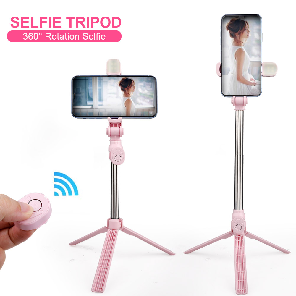 Giá Đỡ Ba Chân Mini Xoay 360 Độ Có Đèn Led Kết Nối Bluetooth Điều Khiển Từ Xa Hỗ Trợ Chụp Ảnh° Bộ Nút Bấm Điều Khiển Chụp Ảnh Thông Dụng Cho Apple Android Huawei VlVO Honor Live