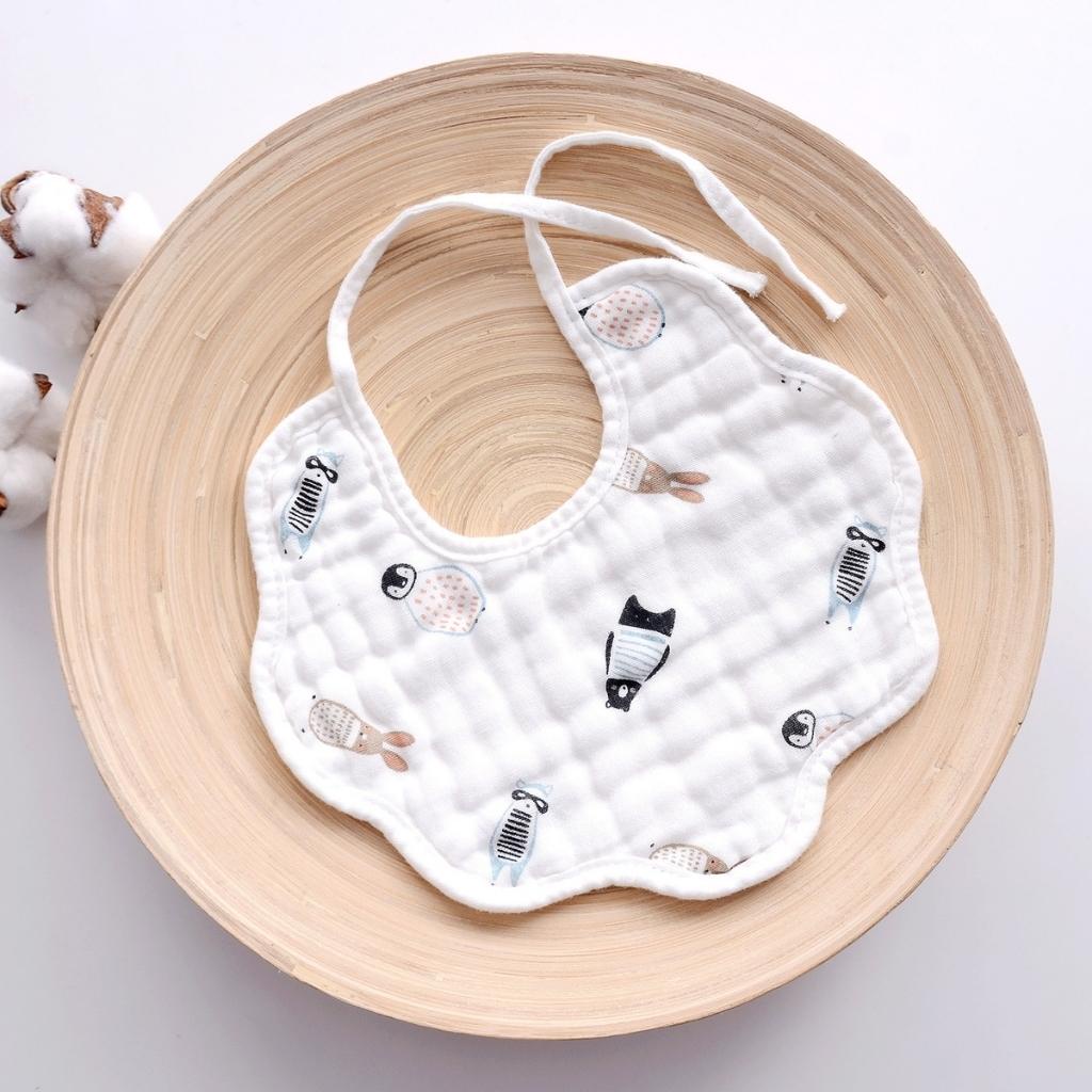 Yếm cho bé sơ sinh, yếm dãi cho bé quàng cổ vải xô 8 lớp cotton mềm mịn - RIONASHOP