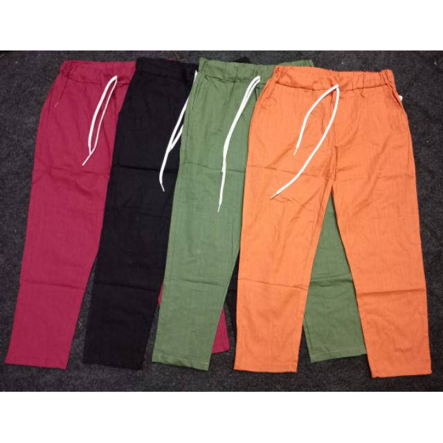 Quần baggy kaki nữ lưng thun
