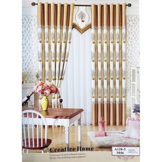 Màn Rèm Cửa Giá Rẻ - Vải HQ Chống 2 Mặt - Kích thước tùy chọn - Khoen ore cao cấp - Free Ship [Hoàng Yên 128-5]