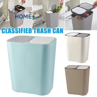 Thùng rác phân chia 2 ngăn khô và ướt loại đẩy vào cho phòng khách bên trong nhà