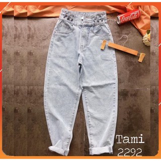 [ CLIP THẬT] QUẦN JEAN BAGGY CẠP CAO PHỐI LƯNG QUẦN ĐAN DÂY MS 2292 [FREESHIP] hàng loại 1, VẢI DÀY