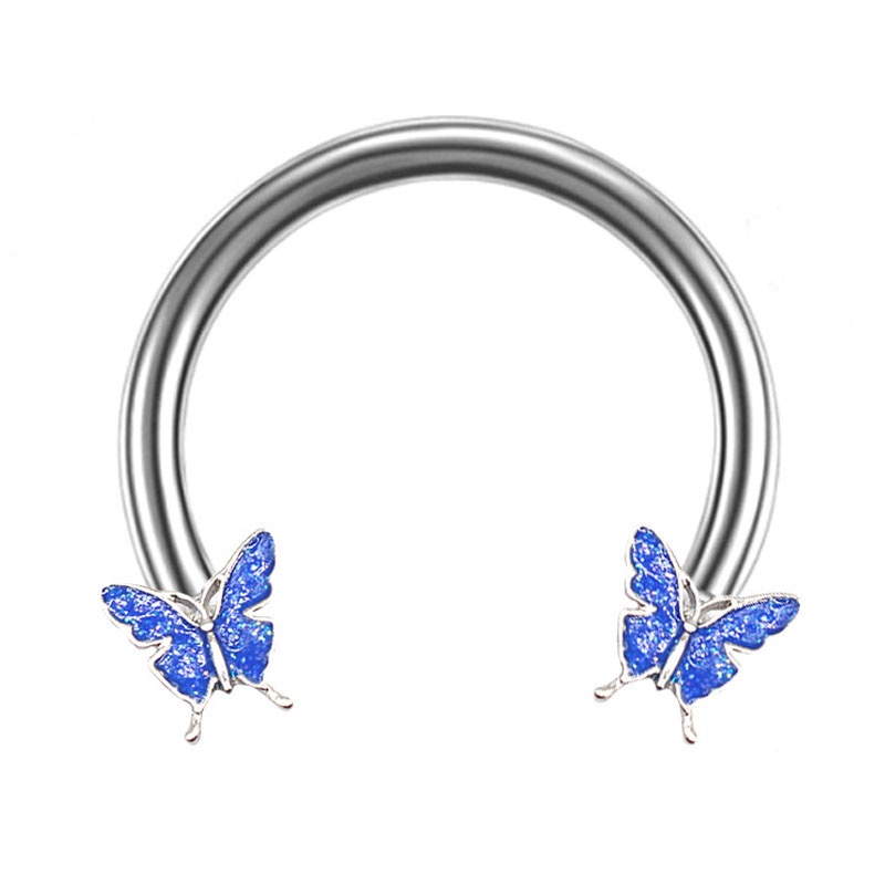 Khuyên mũi thép không gỉ trang trí bươm bướm nhiều màu sắc tùy chọn thời trang xinh xắn