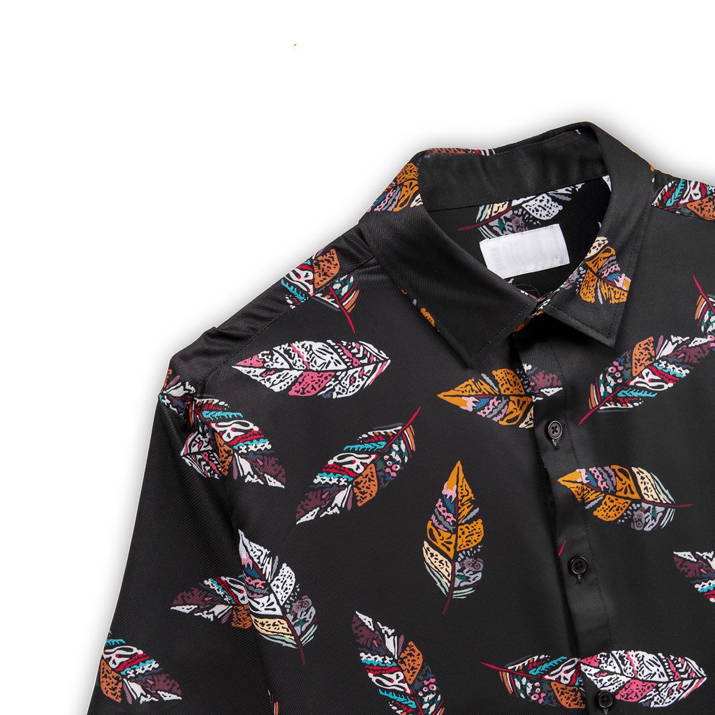 Áo sơ mi nam họa tiết tay ngắn Bird Feather Shirt lông vũ ASM103  ZUMAN lụa vân chéo, thoáng mát, không nhăn | BigBuy360 - bigbuy360.vn
