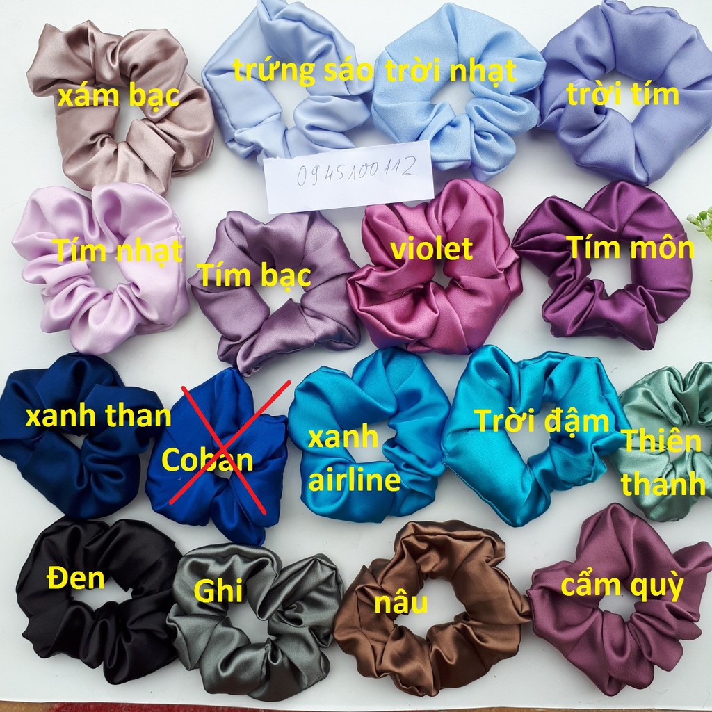 Cột tóc Vải Scrunchies - dây buộc tóc vải các màu vintage ảnh thật ( bảng 1)