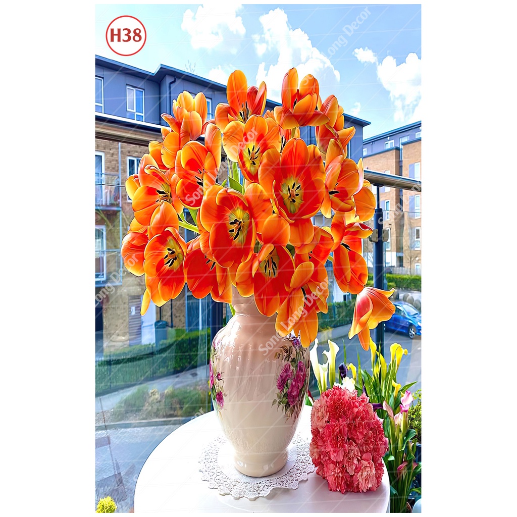 Tranh Dán Tường Lọ Hoa Nhiều Mẫu Đẹp - Có In Theo Yêu Cầu- Tranh 3d Trang trí nhà cửa -1