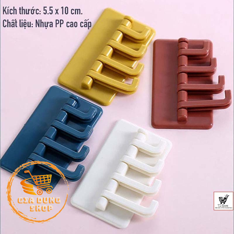 Móc dán tường treo đồ dán tường siêu dính đa năng hình cây thông 4 chấu