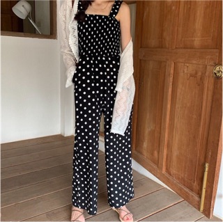 Set jumpsuit nữ chấm bi