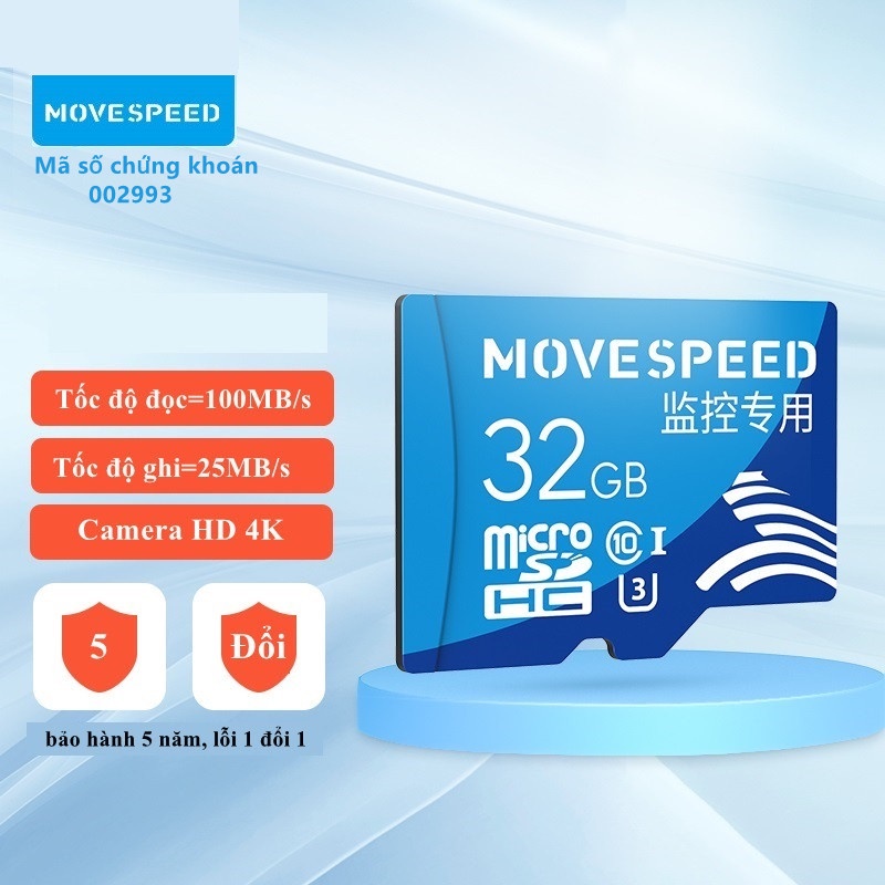 Thẻ nhớ 128Gb/64Gb/32Gb MOVE SPEED U3 chuyên dụng cho CAMERA, Điện thoại, Máy ảnh... tốc độ cao 95Mb-140Mb/s | BigBuy360 - bigbuy360.vn