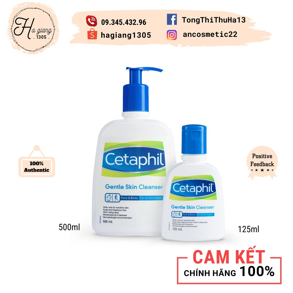 [FREESHIP XTRA] Sữa rửa mặt Cetaphil Gentle Skin Cleanser chai 125ml - 500ml