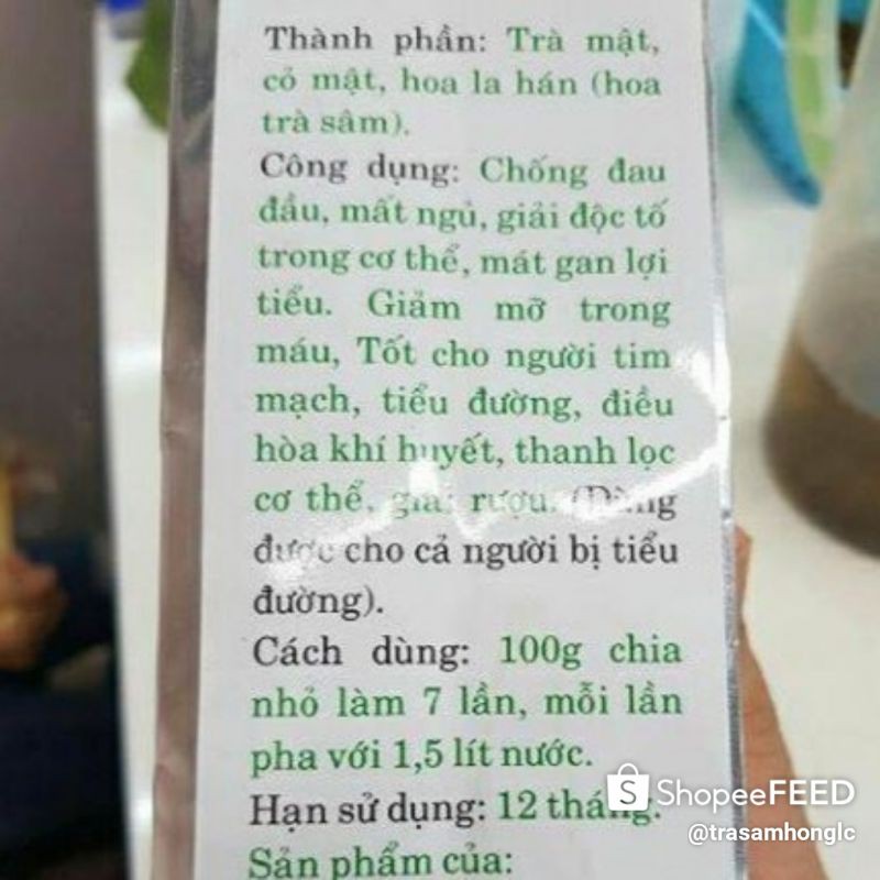 Trà Sam Hồng (mua 3 gói sẽ được tặng 1 bình lọc pha trà)