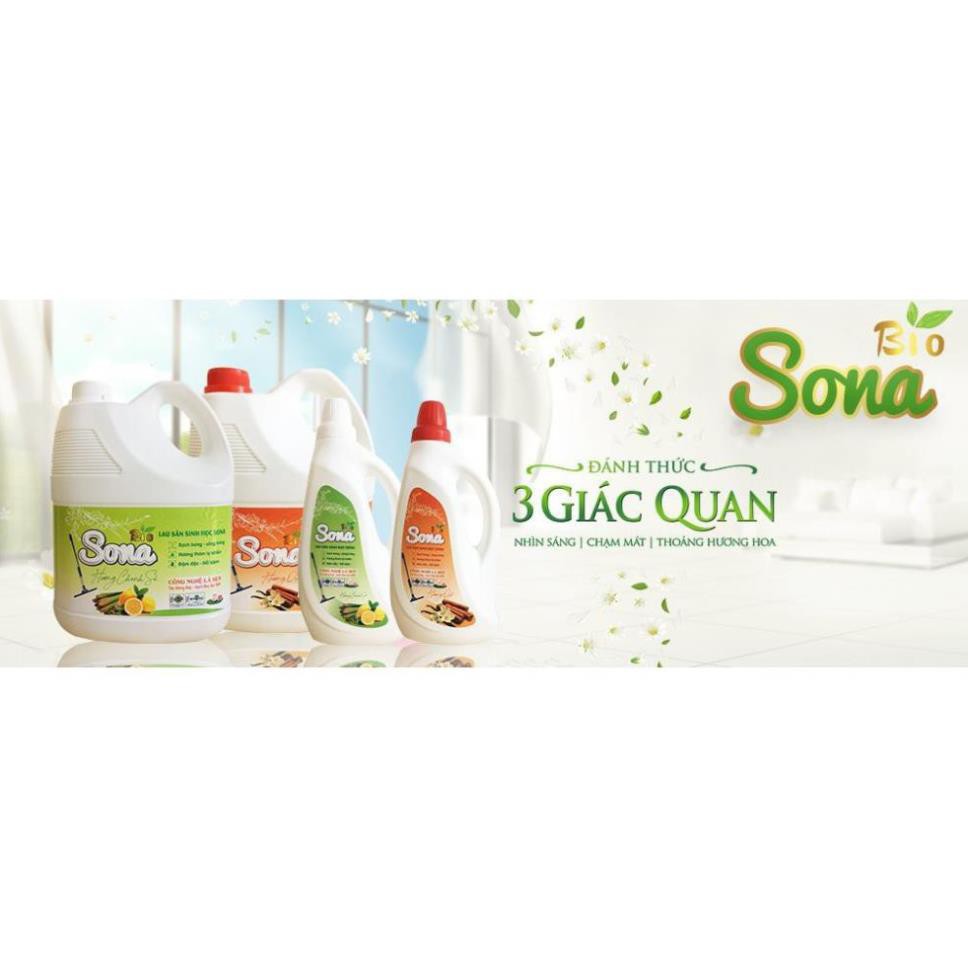 Nước Lau Sàn Đuổi Muỗ Hương Quế & Hương Chanh Sả SoNa 1.25kg, Lau Sạch Vết Bẩn Khó, Không Hại Men Gạch, Phù Hợp Sàn Gỗ