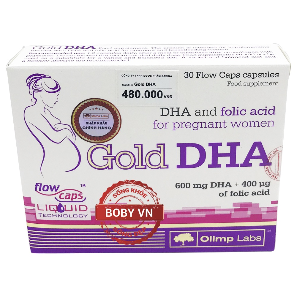 Gold DHA - Bổ sung DHA và folic acid cho phụ nữ có thai và cho con bú chính hãng Ba Lan