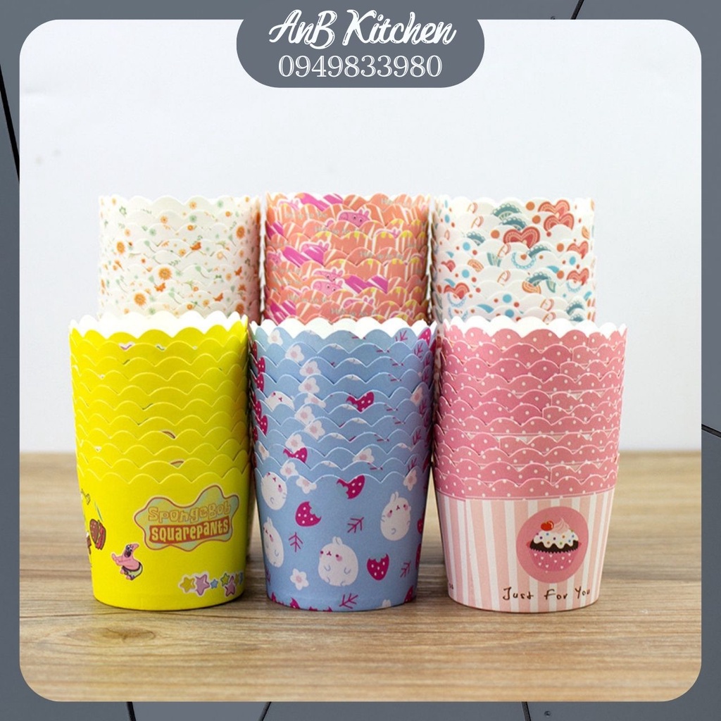 Set 50 Khuôn giấy cứng lót bánh Cupcake/ Muffin