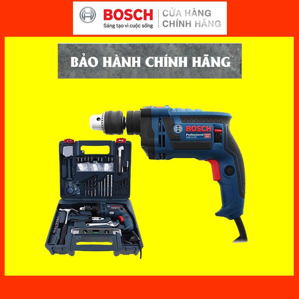 [HÀNG CHÍNH HÃNG] Máy Khoan Động Lực Bosch GSB 13 RE+SET 100 Món Phụ Kiện