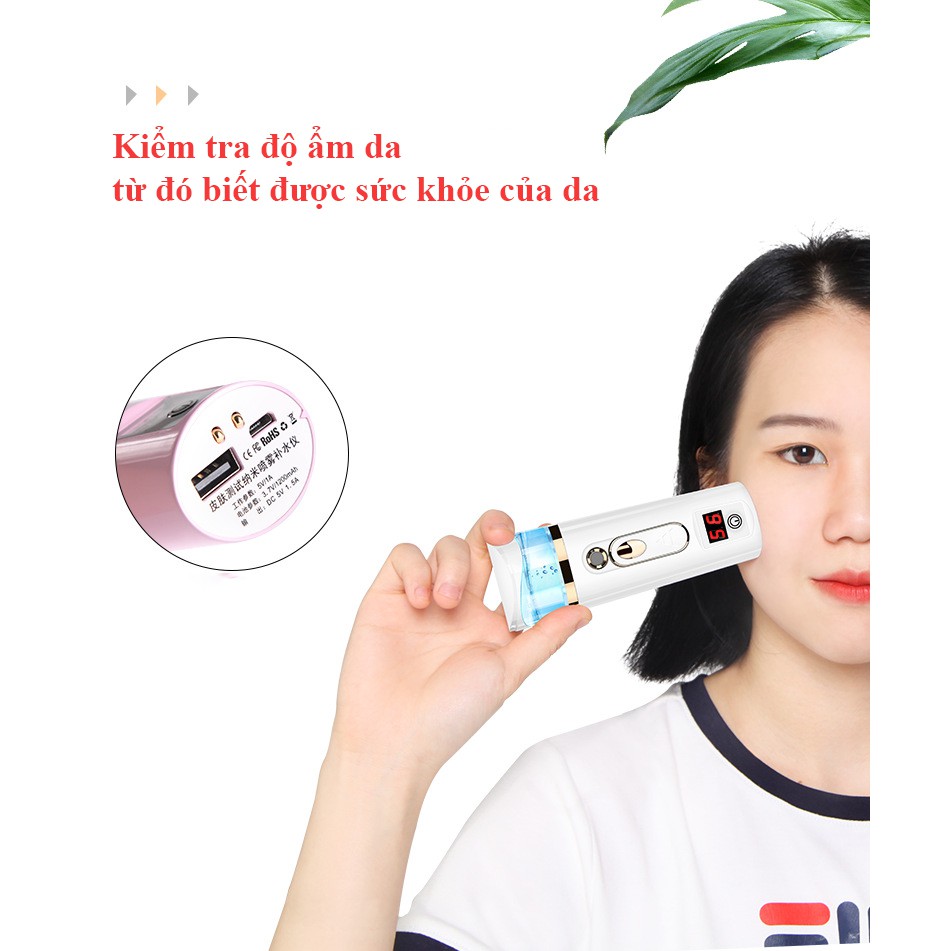 Máy Phun Sương❤️FreeShip❤️Máy Xông Hơi Mặt NaNo Mini Cầm Tay Hỗ Trợ Dưỡng Da Cấp Ẩm Cho Da